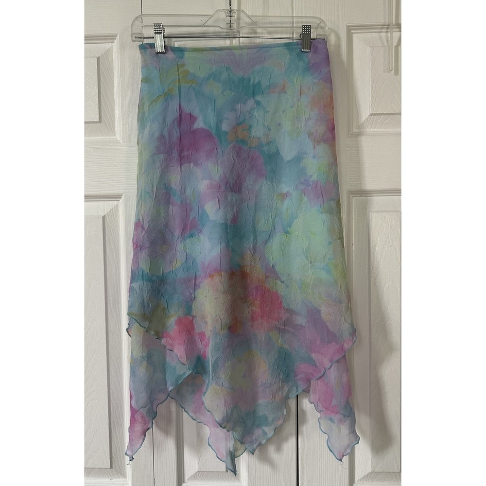 Hana Vintage Y2K Pastel Watercolor Skirt Purple Blue Ethereal 2000s L Youth